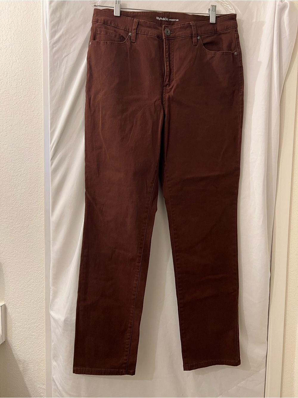 Style & Co. Women's Deep Brown Straight-Leg Jeans